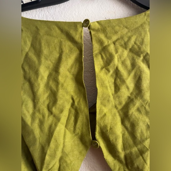 Sovere Women’s Green Bell Sleeve Wrap Linen Blend Top S - Picture 8 of 14